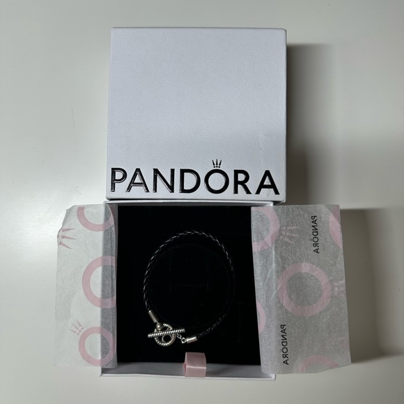 Pandora Moments Braided Leather T-bar Bracelet - Picture 5 of 5